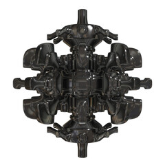 Metal abstract shape, 3d render © neurostructure