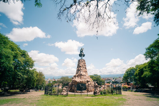 Salta, Argentina -mar 2th 2024 Monument General Martin Miguel de Guemes