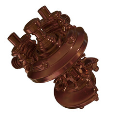 Metal abstract object,3d render