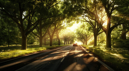 Obraz premium Sunset in the forest