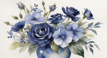 Fototapeta premium bouquet of blue flowers