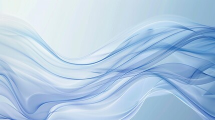 Wave background in soft light blue hues, where graceful waves of color undulate and intertwine in a mesmerizing dance of movement and light, evoking a sense of serenity and tranquility.