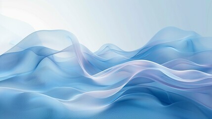 Obraz premium Wave background in soft light blue hues, where graceful waves of color undulate and intertwine in a mesmerizing dance of movement and light, evoking a sense of serenity and tranquility.