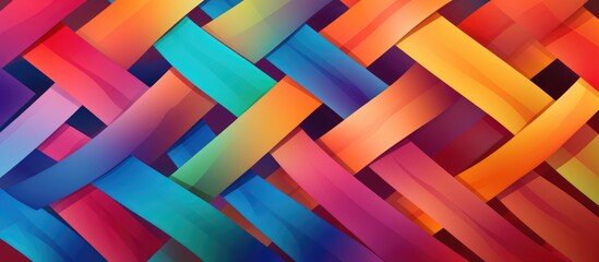 Abstract colorful intersecting geometric weave illustration for various designs