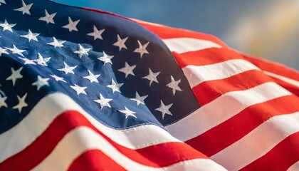 Fototapeta premium USA flag. American flag. American flag blowing in the wind 