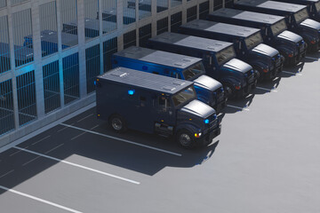 Secure Armored Vehicle Convoy Prepared for High-Value Transit Operations