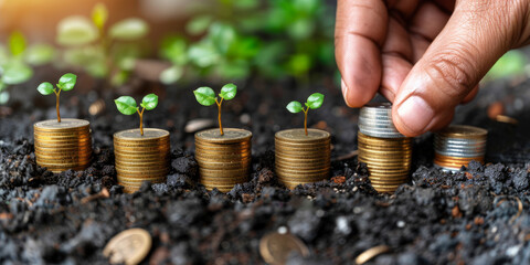 Growing plant as a savings concept, retirement fund