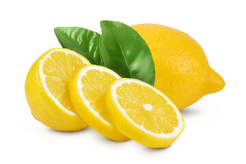 Ripe lemon half isolated on white background with full depth of field.