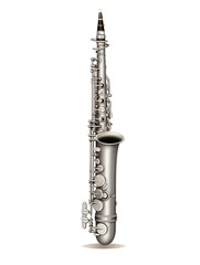 Illustration of flute instrument on white background