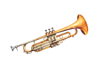 Fototapeta premium Illustration of a trumpet instrument on white background