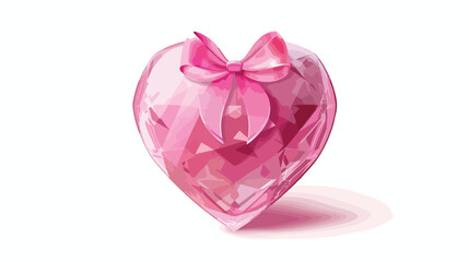 Pink heart with bow