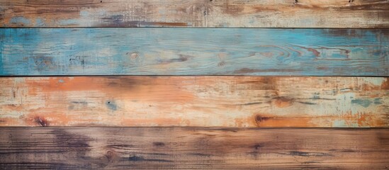 Vibrant Wooden Wall Splashed with Blue and Orange Paint for Creative Background Design