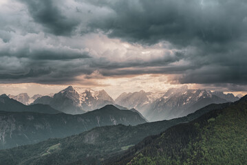 Dramatic sky mountains