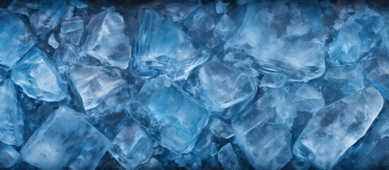 Fototapeta premium Mesmerizing Frozen Winter Wonderland: Blue Ice Texture Background