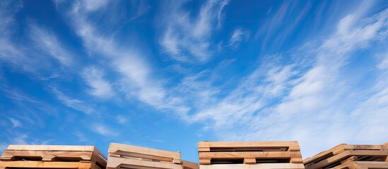 Fototapeta premium Infinite Blue Sky Canvas with Fluffy White Clouds, a Serene and Relaxing Nature Scene