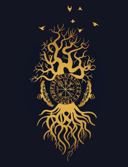 Tree of Life , Yggdrasil vector	
