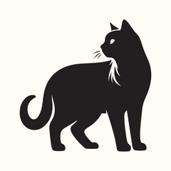 Cat Deferent poses Silhouette Vector Illustration