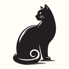 Cat Deferent poses Silhouette Vector Illustration