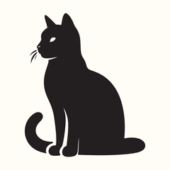 Cat Deferent poses Silhouette Vector Illustration