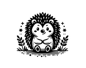 Cute hedgehog vector illustration