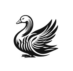 Fototapeta premium Duck monochrome isolated vector illustration
