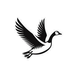 Obraz premium Duck monochrome isolated vector illustration