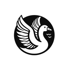 Obraz premium Duck monochrome isolated vector illustration