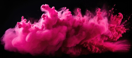 Fototapeta premium Ethereal Pink Smoke Dancing Amidst Mysterious Darkness, Abstract Background Design