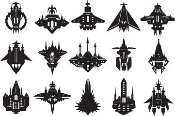 Set video game symbol. Hand drawn vector illustration