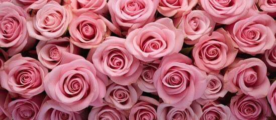 Elegant Bouquet of Exquisite Cerise Roses - Floral Blossoms in Romantic Pastel Pink Hue