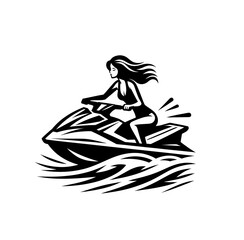 Jet ski. Water sports isolated vector illustration