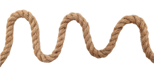 Jute. Twisted linen rope on a white background. Rope