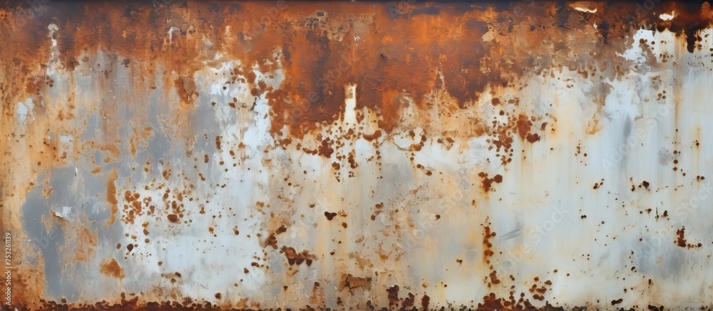 Poster Rusty Metal Surface Showing Various Shades of Rust and Deterioration