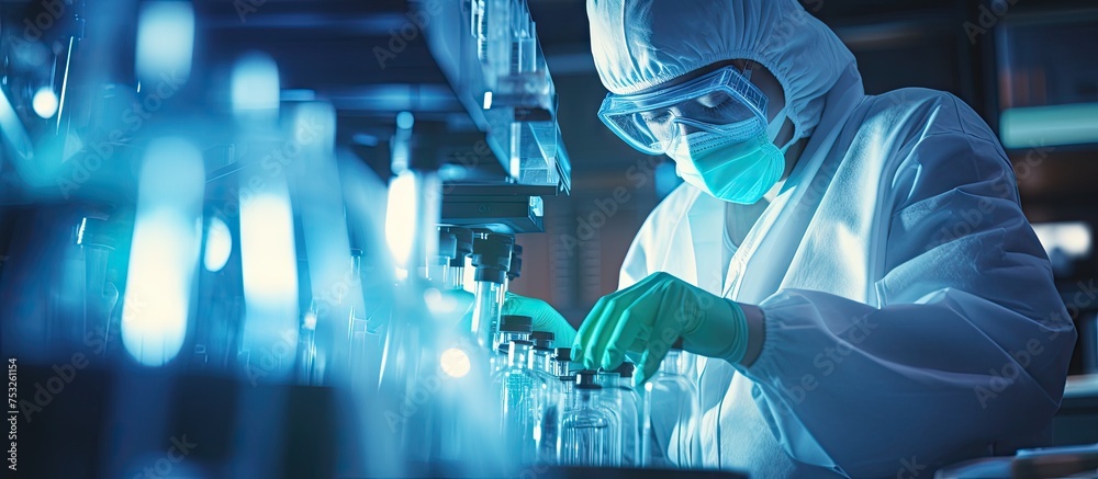 Poster Innovative Scientist Conducting Experiments in a Modern Laboratory Setting