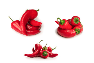 Red hot chili pepper isolated on a white background.