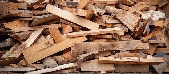 Diverse Collection of Wooden Logs in a Rustic Pile for Natural Settings or Construction Needs