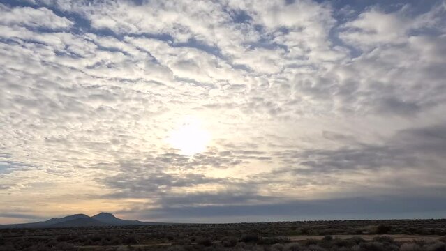 Time lapsed clouds over the Mojave desert