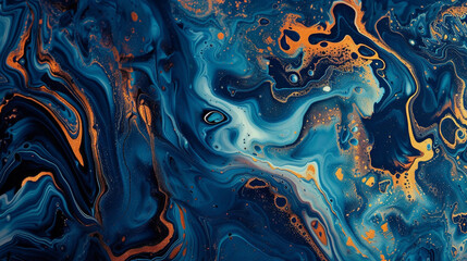 Abstract Blue Texture: Liquid Art Pattern