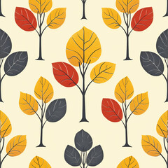 Obraz premium forest tree frameless pattern to enlarge and use as graphic element like background, tiles, ai generated