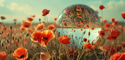 Foto auf Acrylglas poppy flowers in the field © Ammara studio