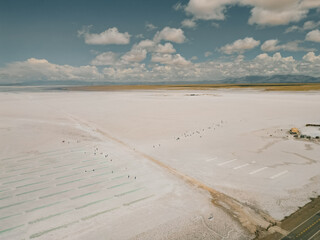 Pools for the extraction of lithium in Salinas Grandes, Jujuy, Argentina