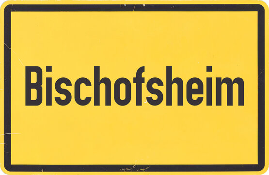 Ortsschild Bischofsheim in der Rh&ouml;n