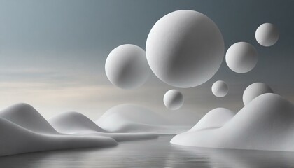 background with white bubbles 3d