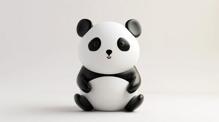 Panda fofo no estilo kawaii isolado no fundo branco