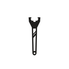 Vintage retro hipster socket spanner. Traditional silhouette icon workshop tools on white background