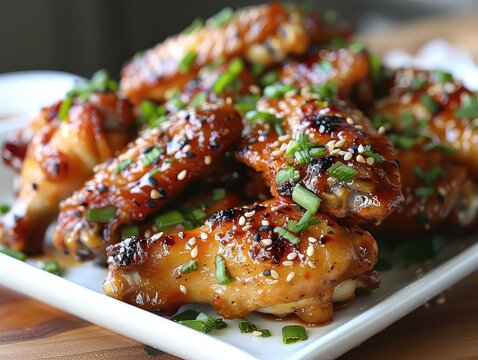 Asian-Inspired Baked Chicken Wings - Succulent Wings Marinated in Soy Sauce, Ginger, and Garlic - Aromatic and Baking to Perfection