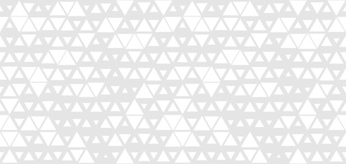 Gray and white vector seamless pattern with small triangles. Stylish modern background with halftone effect, randomly scattered shapes, diamonds, grid. Subtle minimal texture. Trendy repeated design