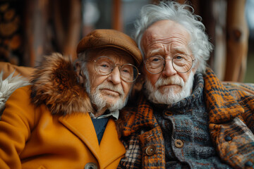 portrait of senior gay couple