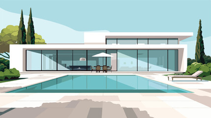 Stunning design of a house with a pool