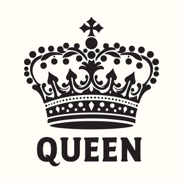 Queen crown Silhouette Vector Illustration